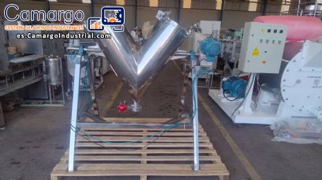 Batidora en forma de V de 100 litros en acero inoxidable